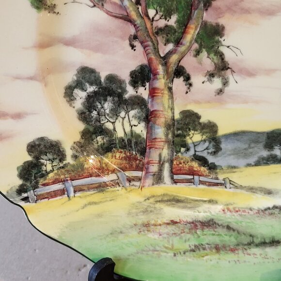 Royal Doulton Australian Gum Trees A Pattern D5506/4 Display Plate c1935 England - Picture 3 of 11